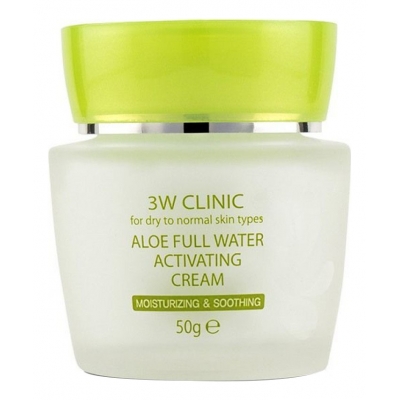 Купить 3W CLINIC Крем для лица с экстрактом алоэ Aloe Full Water Activating Cream 50г в магазине Мята Молл