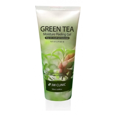 Купить 3W CLINIC Очищающий пилинг-гель для лица с экстрактом зеленого чая Green tea Moisture Peeling Gel 180мл в магазине Мята Молл
