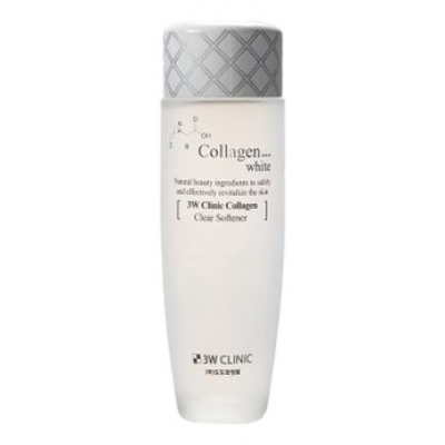 Купить 3W CLINIC Осветляющий тонер для лица с коллагеном Collagen White Clear Softener 150мл в магазине Мята Молл