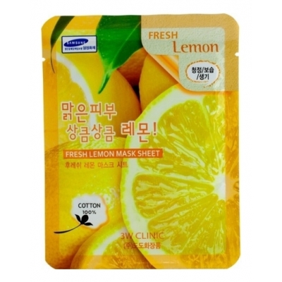 Купить 3W CLINIC Тканевая маска для лица с экстрактом лимона Fresh Lemon Mask Sheet в магазине Мята Молл