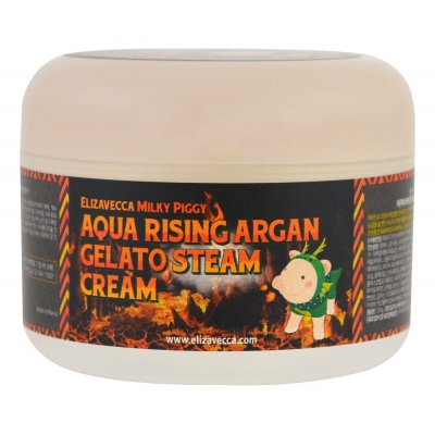 Купить Elizavecca Крем паровой увлажняющий Milky Piggy Aqua Rising Argan Gelato Steam Cream 100г в магазине Мята Молл