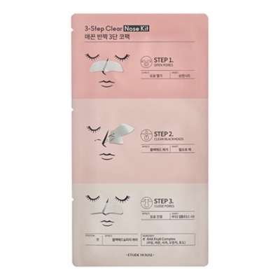 Купить Etude House Патчи для носа 3-Step Clear Nose Kit 150г в магазине Мята Молл