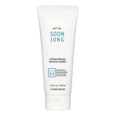 Купить Etude House Пенка для умывания чувствительной кожи лица Soon Jung 5.5 Foam Cleanser 150мл в магазине Мята Молл