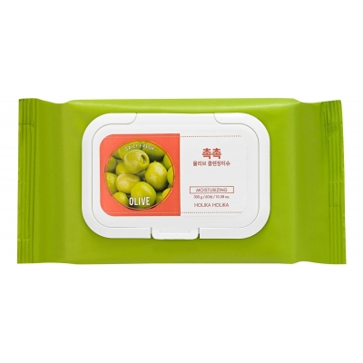 Купить Holika Holika Cалфетки для удаления макияжа Daily Fresh Olive Cleansing Tissue 60шт в магазине Мята Молл