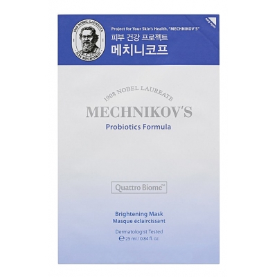 Купить Holika Holika Осветляющая тканевая маска с пробиотиками Mechnikov’s Probiotics Formula Brightening Mask 25мл в магазине Мята Молл