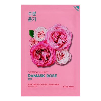 Купить Holika Holika Увлажняющая тканевая маска для лица с экстрактом розы Pure Essence Mask Sheet Damask Rose 20мл в магазине Мята Молл