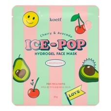 Koelf Гидрогелевая маска с экстрактом вишни и авокадо Cherry & Avocado Ice-Pop Hydrogel Face Mask 30г
