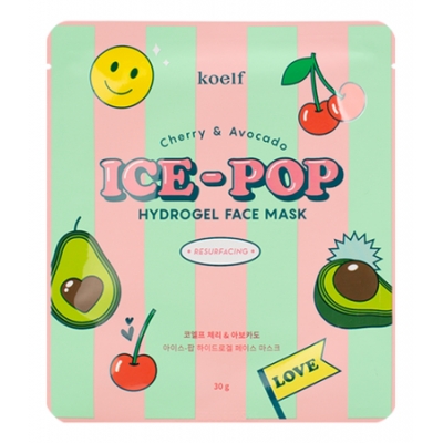 Купить Koelf Гидрогелевая маска с экстрактом вишни и авокадо Cherry & Avocado Ice-Pop Hydrogel Face Mask 30г в магазине Мята Молл