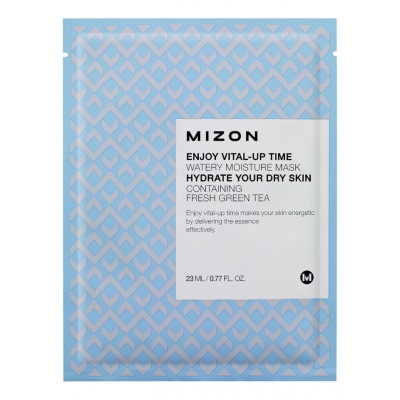 Купить Mizon Маска листовая для лица с экстрактом зеленого чая Enjoy Vital-Up Time Watery Moisture Mask 23мл в магазине Мята Молл