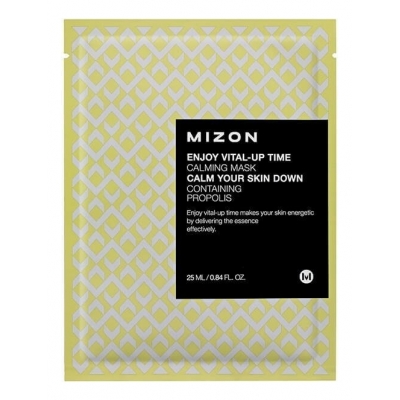 Купить Mizon Маска листовая для лица успокаивающая Enjoy Vital-Up Time Calming Mask 25мл в магазине Мята Молл