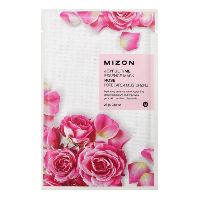 Купить Mizon Тканевая маска для лица с экстрактом лепестков розы Joyful Time Essence Mask Rose 23г в магазине Мята Молл