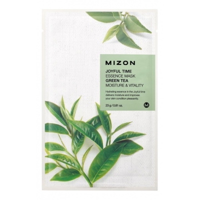 Купить Mizon Тканевая маска для лица с экстрактом зеленого чая Joyful Time Essence Mask Green Tea 23мл в магазине Мята Молл