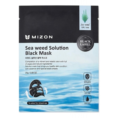 Купить Mizon Тканевая маска для лица с морскими водорослями Sea Weed Solution Black Mask 25г в магазине Мята Молл