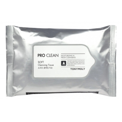 Купить Tony Moly Очищающие салфетки для снятия макияжа Pro Clean Soft Cleansing Tissue 200г в магазине Мята Молл