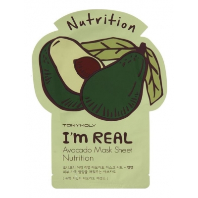 Купить Tony Moly Тканевая маска для лица с экстрактом авокадо Nutrition I'm Real Avocado Mask Sheet 21мл в магазине Мята Молл