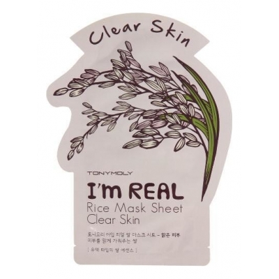 Купить Tony Moly Тканевая маска для лица с экстрактом риса I'm Real Rice Mask Sheet 21мл в магазине Мята Молл