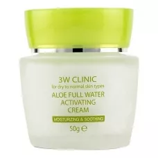 3W CLINIC Крем для лица с экстрактом алоэ Aloe Full Water Activating Cream 50г
