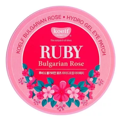 Купить Koelf Гидрогелевые патчи для области вокруг глаз Hydro Gel Ruby & Bulgarian Rose Eye Patch 60шт в магазине Мята Молл