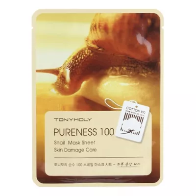 Купить Tony Moly Тканевая маска для лица с экстрактом улиточного муцина Pureness 100 Snail Mask Sheet 21мл в магазине Мята Молл